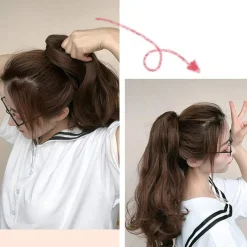 Cybelleza Clip in Ponytail Extensions Zopf Haarteil Gewellt Lockig Kunsthaare