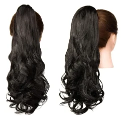 Cybelleza Clip in Ponytail Extensions Zopf Haarteil Gewellt Lockig Kunsthaare