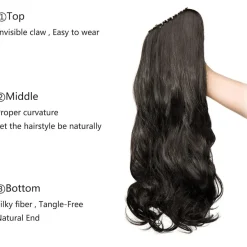 Cybelleza Clip in Ponytail Extensions Zopf Haarteil Gewellt Lockig Kunsthaare