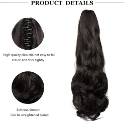 Cybelleza Clip in Ponytail Extensions Zopf Haarteil Gewellt Lockig Kunsthaare