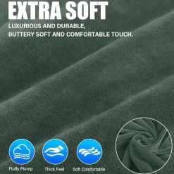 Cycmaco Samt Kopfteilbezug für Betten - Dehnbar, Staubdicht, Waschbar, Hellgrün