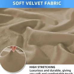 Cycmaco Stuhlhussen Samt 6er Set, Stretch Stuhlbezüge für Hochlehner und