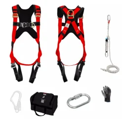 Dachdecker SET Premium Auffanggurt 2P + 10m Seil inkl Seilbremse Falldämpfer