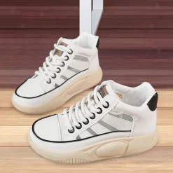 Damen-Freizeitschuhe, Plateau-Turnschuhe, rutschfeste Mode- mit dicken Sohlen,