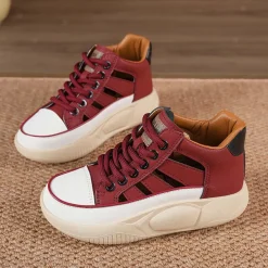 Damen-Freizeitschuhe, Plateau-Turnschuhe, rutschfeste Mode- mit dicken Sohlen,