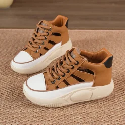 Damen-Freizeitschuhe, Plateau-Turnschuhe, rutschfeste Mode- mit dicken Sohlen,