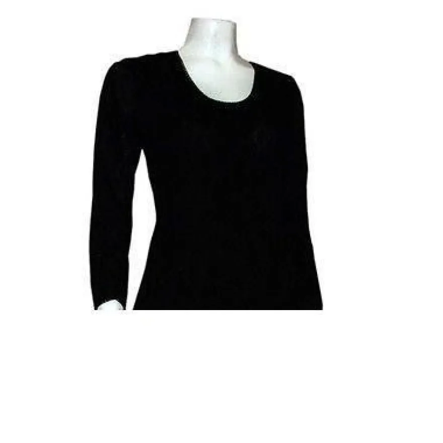 Damen & Herren Thermounterwäsche T-Shirt Langarm für Ski und Sport Gr. S/ M Schwarz