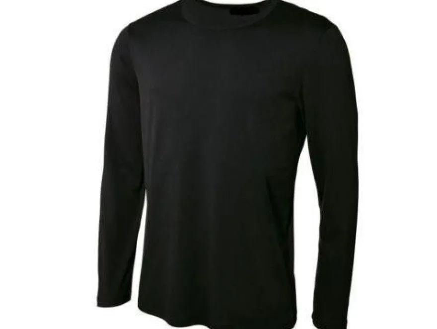 Damen & Herren Thermounterwäsche T-Shirt Langarm für Ski und Sport Gr. S/ M Schwarz
