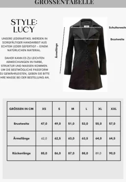 Damen Ledermantel Ricano Lucy Braun Echt Lammnappa Leder Kurzmantel Slim Fit Revers