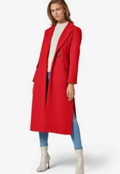 Damenmantel Ricano Grazia rot wadenlanger Langmantel