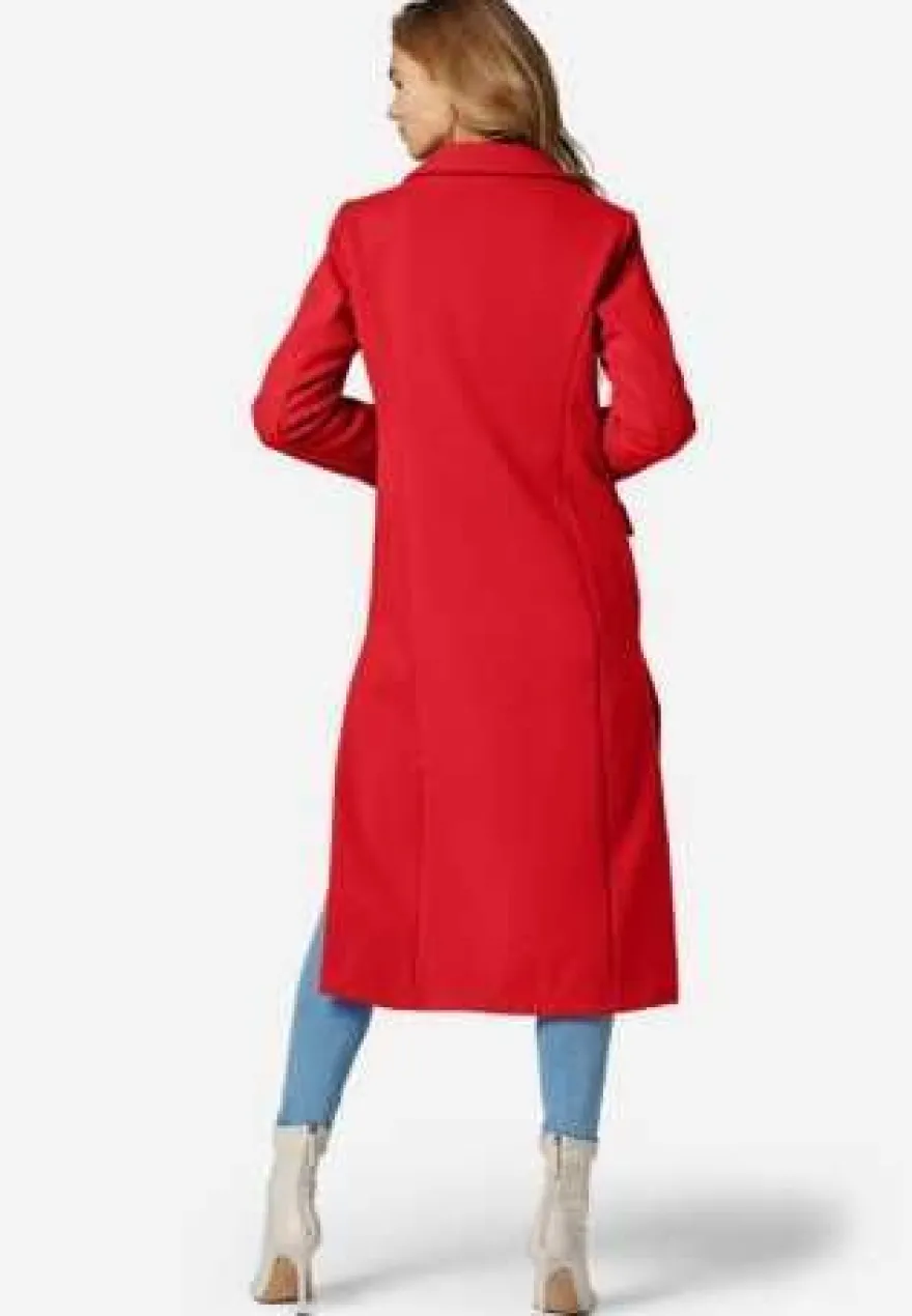 Damenmantel Ricano Grazia rot wadenlanger Langmantel