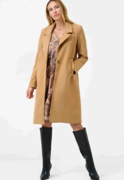 Damenmantel Ricano Livia camel Kurzmantel Reverskragen