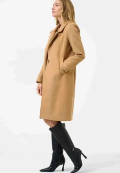 Damenmantel Ricano Livia camel Kurzmantel Reverskragen