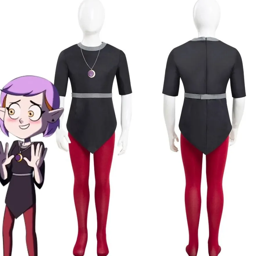 Damen Outfit The Owl House Cosplay Kostüme Amity Edalyn Luz Kleid Schulkleid Rock
