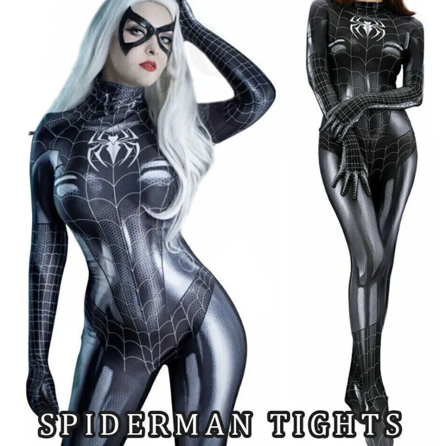 Damen Sexy Karneval Cosplay Spiderman Damen Kostum Superhero Party Jumpsuit