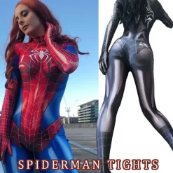 Damen Sexy Karneval Cosplay Spiderman Damen Kostum Superhero Party Jumpsuit
