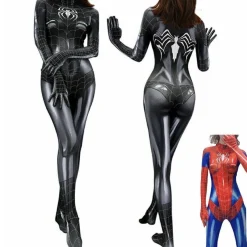 Damen Sexy Karneval Cosplay Spiderman Damen Kostum Superhero Party Jumpsuit
