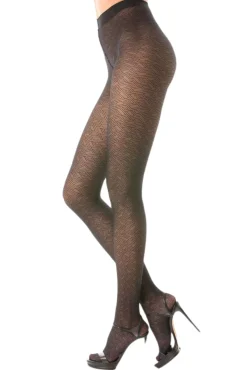 Damen Strumpfhose Optik N.1601 Muster Nero Frauen Hose Socken 80 DEN schwarz