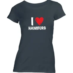 Damen T-Shirt I love Hamburg