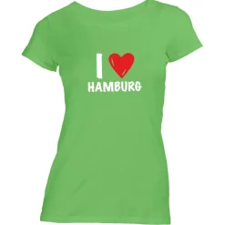 Damen T-Shirt I love Hamburg