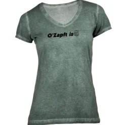 Damen T-Shirt V-Ausschnitt Oktoberfest - O Zapft Is Bierkrug