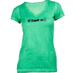 Damen T-Shirt V-Ausschnitt Oktoberfest - O Zapft Is Bierkrug