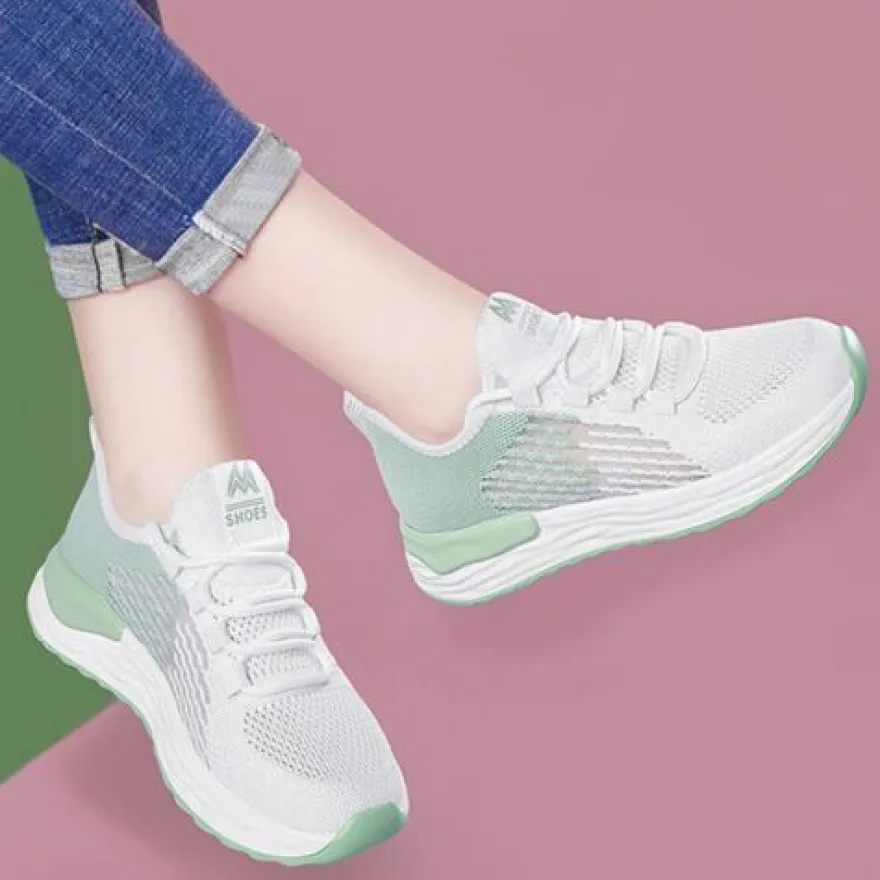 Damen Turnschuhe Gittergewebe Laufschuh Frauen Slip Gehen Sport Sportschuhe