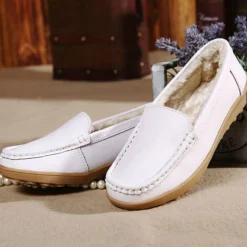 Damen Warme Slipper Schlupfen Wohnungen Frauen Rutschfest Winter Slip Bootsschuh