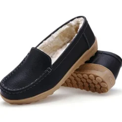 Damen Warme Slipper Schlupfen Wohnungen Frauen Rutschfest Winter Slip Bootsschuh