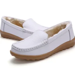 Damen Warme Slipper Schlupfen Wohnungen Frauen Rutschfest Winter Slip Bootsschuh