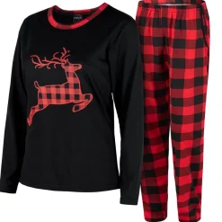 Damen Weihnachts-Pyjama HEYO Baumwolle Schlafanzug Set X-Mas Muster Sleepwear