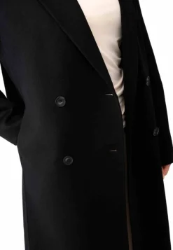 Damen Wollmantel Ricano Clara schwarz Oversized Zweireiher Reverskragen