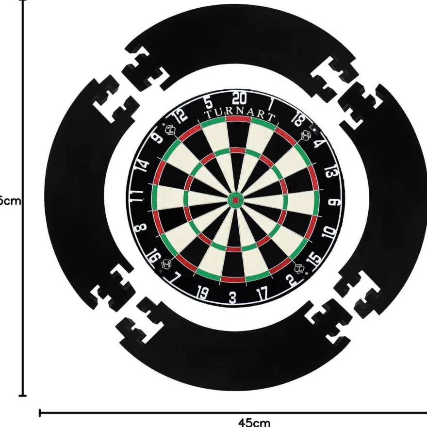 Dartscheibe Kork 45CM Steeldart 6 Dartpfeile Metallspitze Zahlenring Set