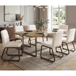 Dayalane Esszimmerstühle 4er Set - Moderne Küchenstühle aus Leinen mit