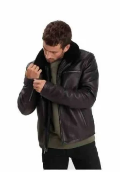 Daytona 73 Asphalt Lederjacke Schwarz Herren | Fliegerjacke | Rindleder