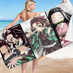 3D Demon Slayer Zenitsu Pool Handtuch Tanjirou Nezuko Inosuke Strandtuch Badetücher
