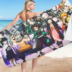 3D Demon Slayer Zenitsu Pool Handtuch Tanjirou Nezuko Inosuke Strandtuch Badetücher