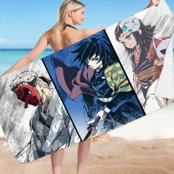3D Demon Slayer Zenitsu Pool Handtuch Tanjirou Nezuko Inosuke Strandtuch Badetücher