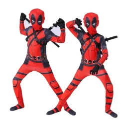 Deadpool Kostum Cosplay Kinder Bodysuit Jungen Kindertag Kostum Party Rot
