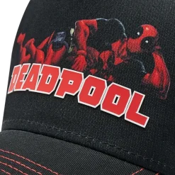Deadpool Marvel Capslab Trucker Cap - Schwaarze Kappe mit Deadpool Print Logo
