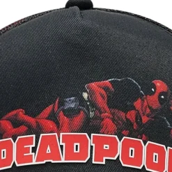 Deadpool Marvel Capslab Trucker Cap - Schwaarze Kappe mit Deadpool Print Logo