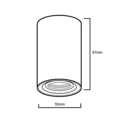 Deckenaufbauleuchte Aufbauleuchten GU10 Aluminium Rund Weiß Gold 55x100mm