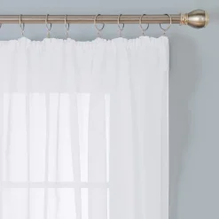 Deconovo Transparente Gardinen mit Kräuselband 245x140 Weiß 2er Set Schwere