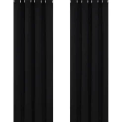 Deconovo Verdunkelungsgardinen 220x140 cm, Schwarz, 2er Set - Blickdicht