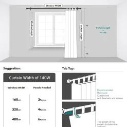 Deconovo Verdunkelungsvorhang mit Schlaufen, Thermo, 245x140 cm, Dunkelblau