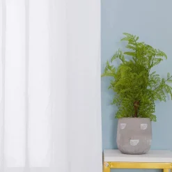 Deconovo Voile Vorhangschals Gardinen Kräuselband Transparent Leinenoptik