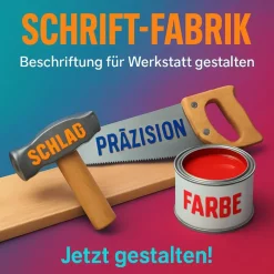 Deko Beschriftung für Werkstatt Klebebuchstaben Wunschtext Aufkleber selbst gestalten