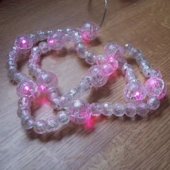 Deko LED Perlen-Lichterkette pink 10er Batterie innen BI11312