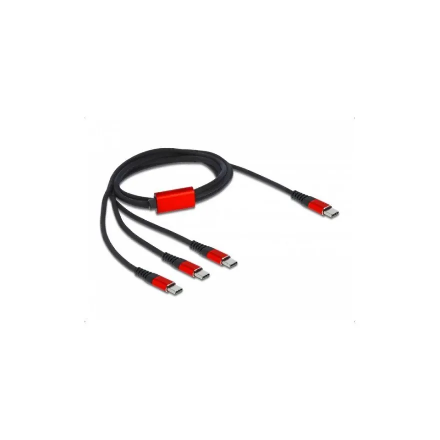 Delock DELOCK USB Ladekabel 3 in 1 USB Type-C zu 3 x USB Type-C 1m