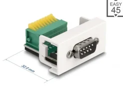 Delock Easy 45 Modul D-Sub 9 Pin Stecker zu 9 Pin Terminalblock 22,5 x 45 mm